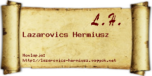 Lazarovics Hermiusz névjegykártya